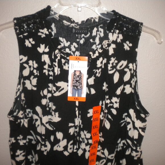 Bobeau Collection Womens Plus Size XXL Black Beige Rayon Sleeveless Tank Top NWT - Picture 3 of 5